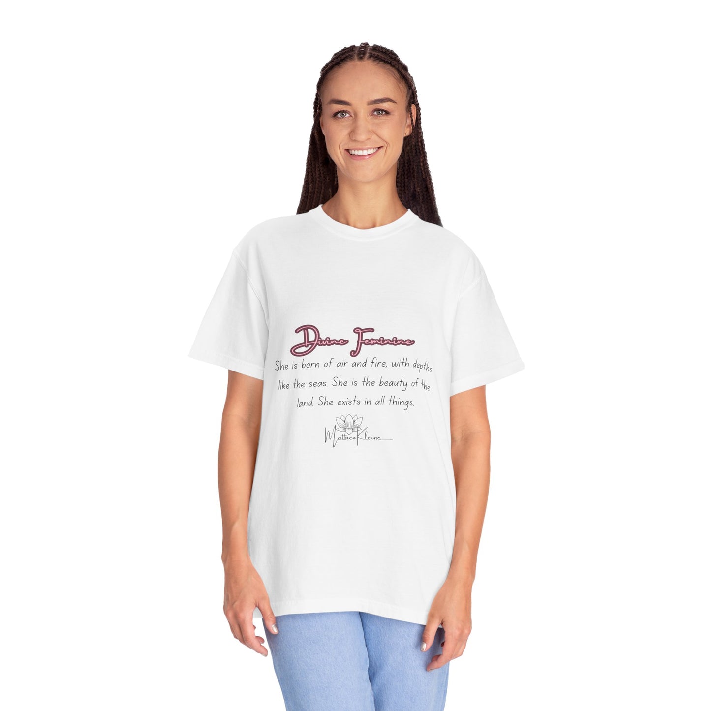 Divine Feminine, Born of Air and Fire White Tee for Women