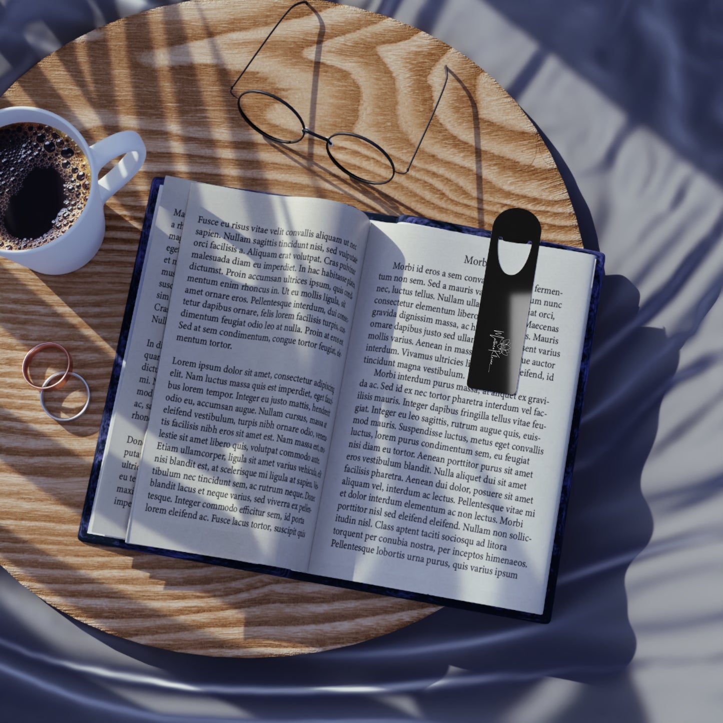 Elegant Lotus Black Bookmark