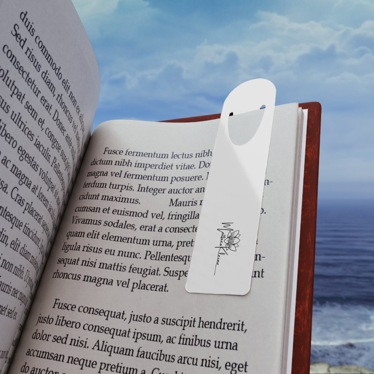 Elegant Lotus White Bookmark