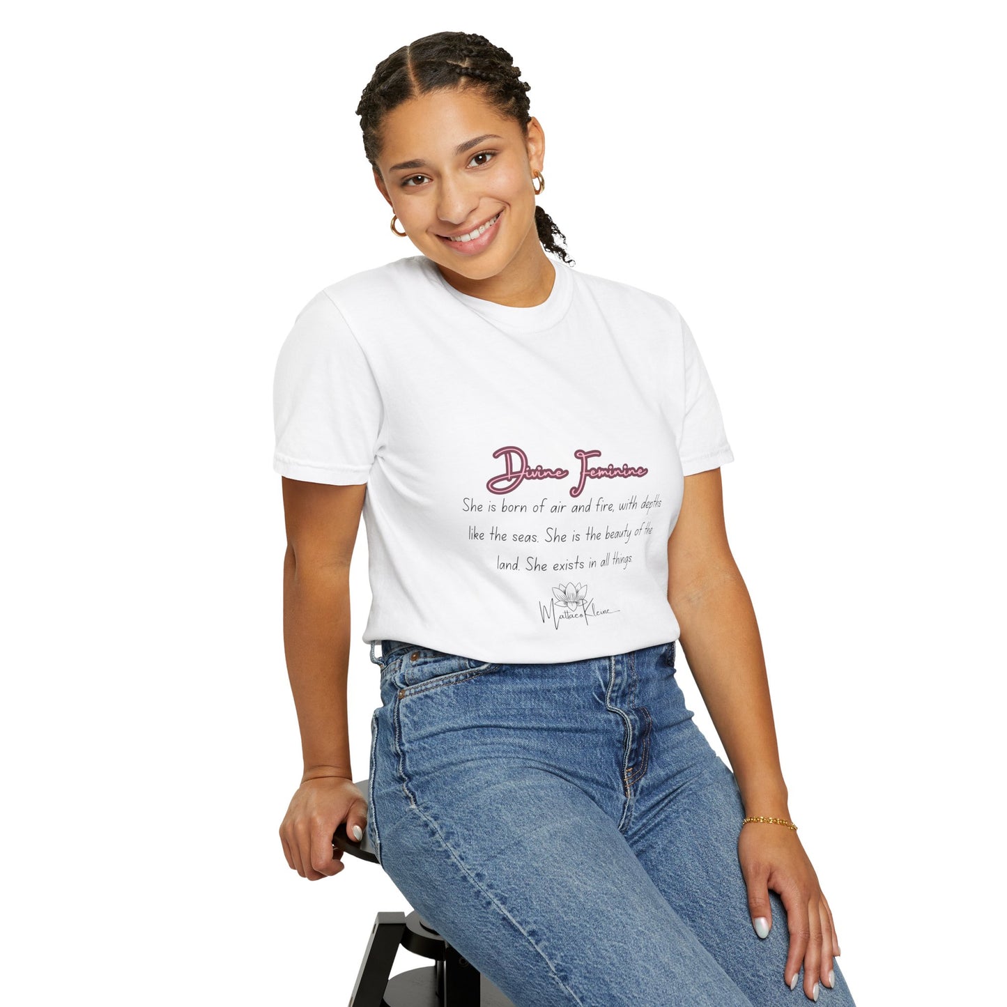 Divine Feminine, Born of Air and Fire White Tee for Women