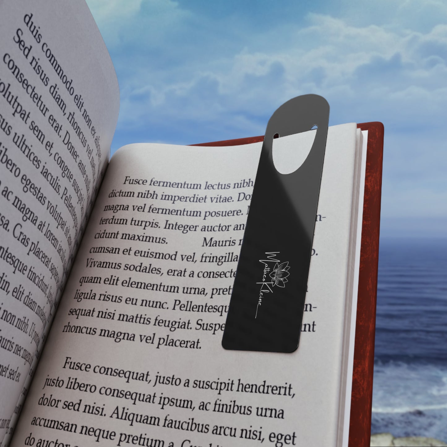 Elegant Lotus Black Bookmark