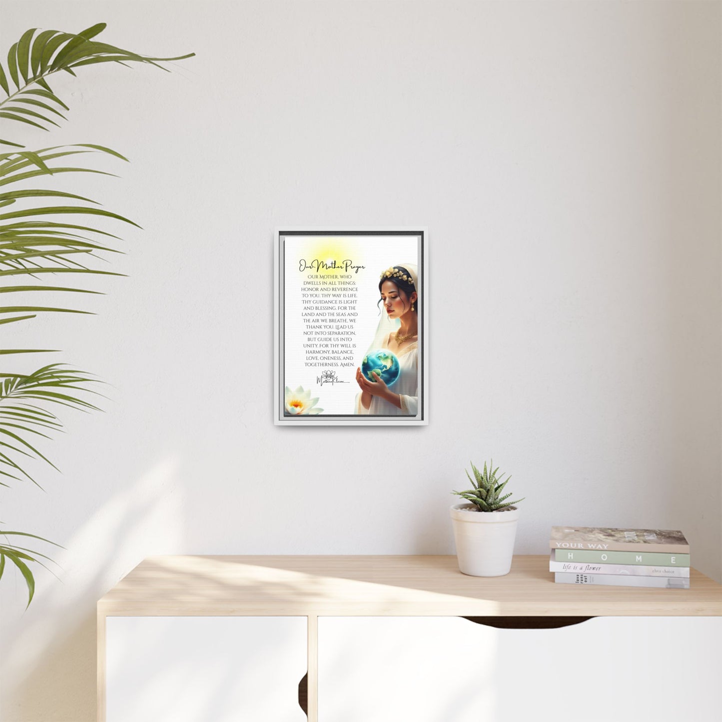 Our Mother Prayer 12 x 16 Art Framed Matte Canvas